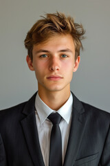 Handsome Young Man Wearing a Suit, Generative AI