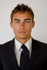 Handsome Young Man Wearing a Suit, Generative AI