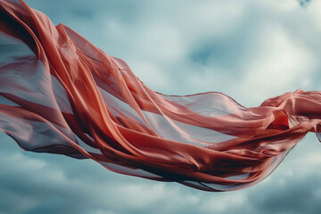 Ethereal shot of a silk scarf fluttering in the breeze 