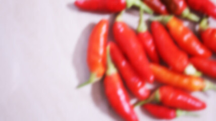 Blur background Red cayenne pepper background
