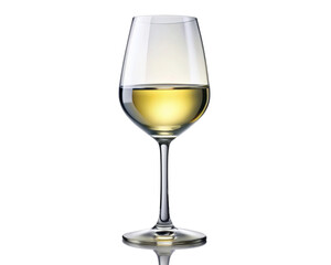 Glass Goblet for White Wine on a White Background