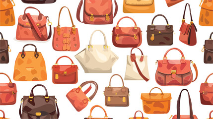 Trendy seamless pattern with stylish womens bags 