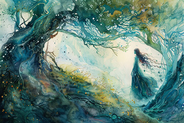 Fairy tales reimagined in watercolor enchanting worlds of wonder