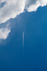 Plane clouds in the sky