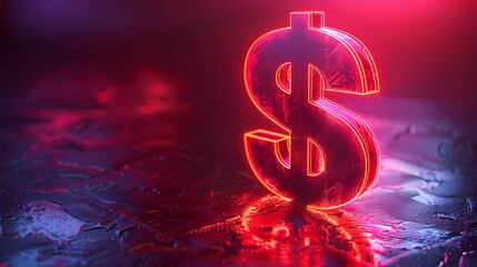 A realistic dollar sign icon on a solid background, appearing sharp and vibrant like an HD image