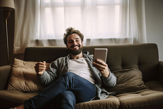 AI generated picture of business person work from home using laptop