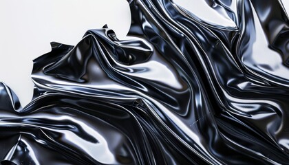 Abstract black and white flowing waves