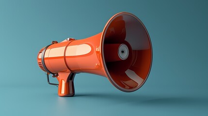 A realistic megaphone icon on a solid background