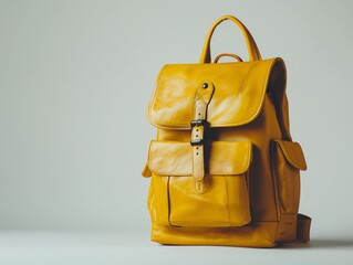 a yellow backpack with a pocket