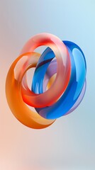 Colorful interlocking 3D rings on a gradient background