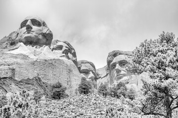 Mount Rushmore National Monument in the United States of America. Summer season colours