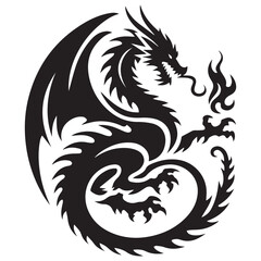 Dragon head logo, dragon icon isolated on a white background, Vector, Illustration, SVG