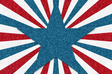  US background with red and blue stripes and blue star