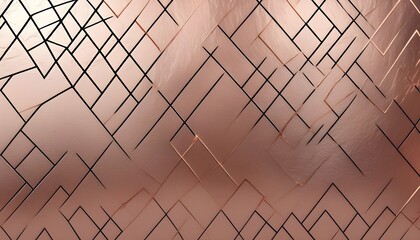 Abstract net like geometrical pattern veins smooth polished shiny rose pink gold slab plate concrete texture background sample