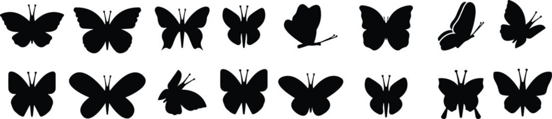 Flying butterflies silhouette black set. Tawny Monarch Butterfly design hand drawn daisy flower design daisies positive quote flower design margarita