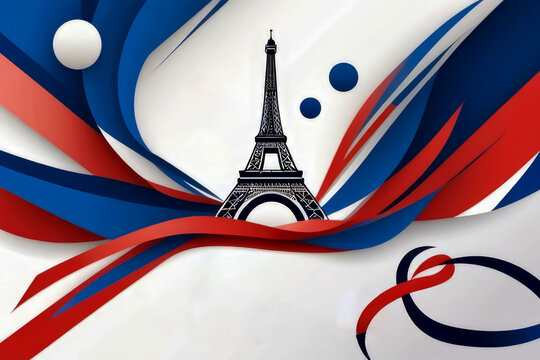 paris sport olympic 2024 ceremony, water color commencement