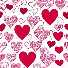 Hearts Seamless Pattern Background