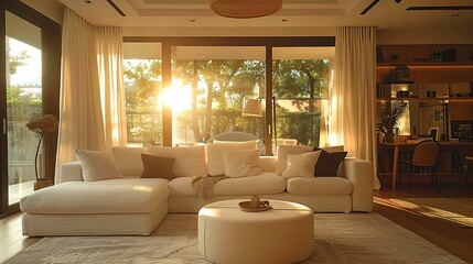 Fototapeta premium Interior of living room. Modern home decor Created with Generative AI