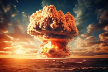 Fototapeta na wymiar Nuclear explosion in ocean