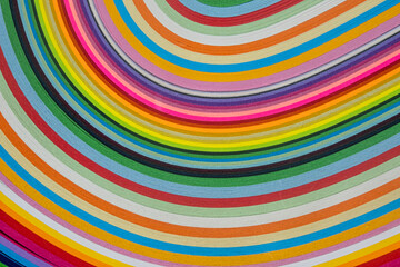 Abstract vibrant color wave rainbow strip paper background, Colorful curve striped background