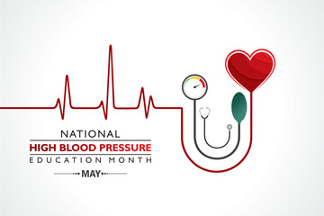 Vector Illustration of National High Blood pressure (HBP) education month is observed in May.