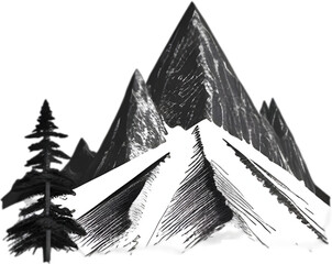 Obraz premium Mountain Silhouette Clipart.