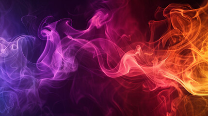 Vibrant Red, Purple, and Blue Smoke Swirls on Dark Canvas