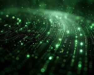 Screen green background, vibrant and monochromatic, tech style