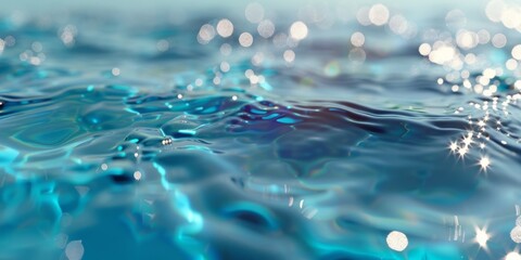 Naklejka na ściany i meble water in the pool close-up Generative AI