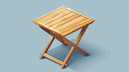 Wooden folding square table in the isometric.vector illustration