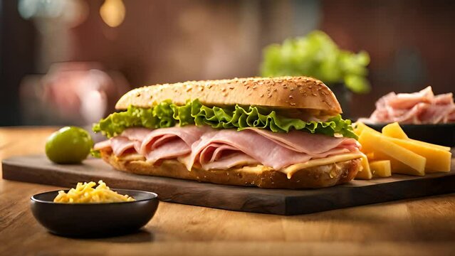 Cuban Delight Cheese, Ham, and Crispy Pork Sandwich Platter