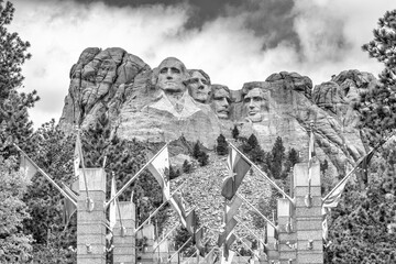 Mount Rushmore National Monument in the United States of America. Summer season colours - obrazy, fototapety, plakaty