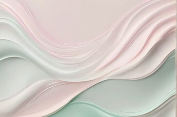 Fototapeta premium Flowing soothing pastel cloth background with soft waves. Product presentation. Luxury mockup advertisement copy space mockup. AI generated