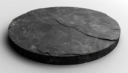 Black stone pedestal in stage for product display presentation. 