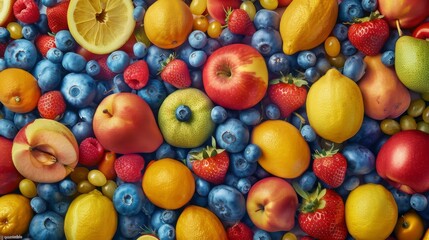 A vibrant display of fresh fruits