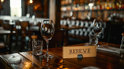 reserve concept image with reserved sign on the table of restuarent