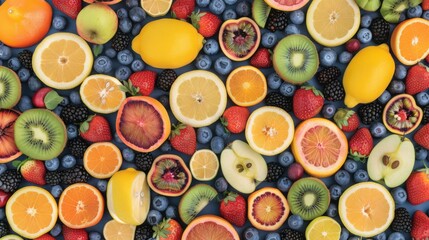 A vibrant display of fresh fruits