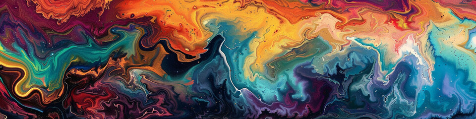 A symphony of liquid hues cascades and swirls, weaving a tapestry of emotion and expression in its...