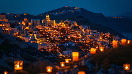Santorini island Greece. Easter Good Friday celebration