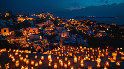 Santorini island Greece. Easter Good Friday celebration