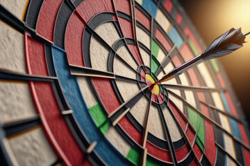 Darts, close to the plan, hit in the middle. Symbolizing breakthrough innovations in fintech solutions.