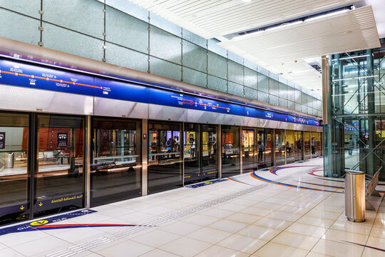 Dubai Metro transit public transport underground station Al Rigga in Dubai, United Arab Emirates