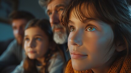 Obraz premium Family video calling across continents, highlighting the power of connection Depicting the human impact of telecom, bringing people together regardless of distance