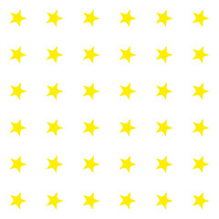 Seamless pattern with yellow stars that are neatly aligned in rows on a white background. Simple solid pattern for wrapping paper, gift paper, children's textiles, pillows or other. Vector