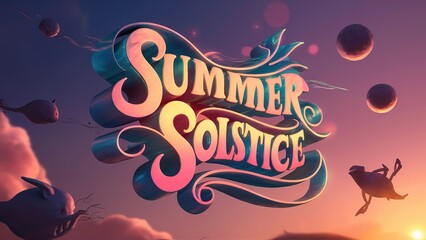 Summer Solstice. Longest day of the year. Holiday concept. Generative Ai. - obrazy, fototapety, plakaty
