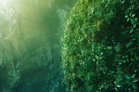 Green image backdrop highlighting environmental impact