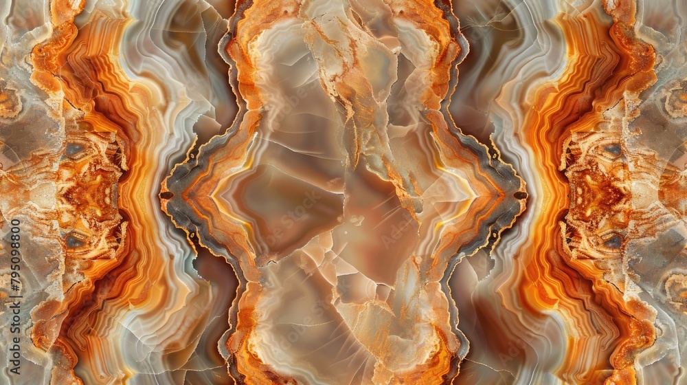 Aufkleber a seamless geometric pattern inspired by the smooth texture of a polished slice of multicolored onyx