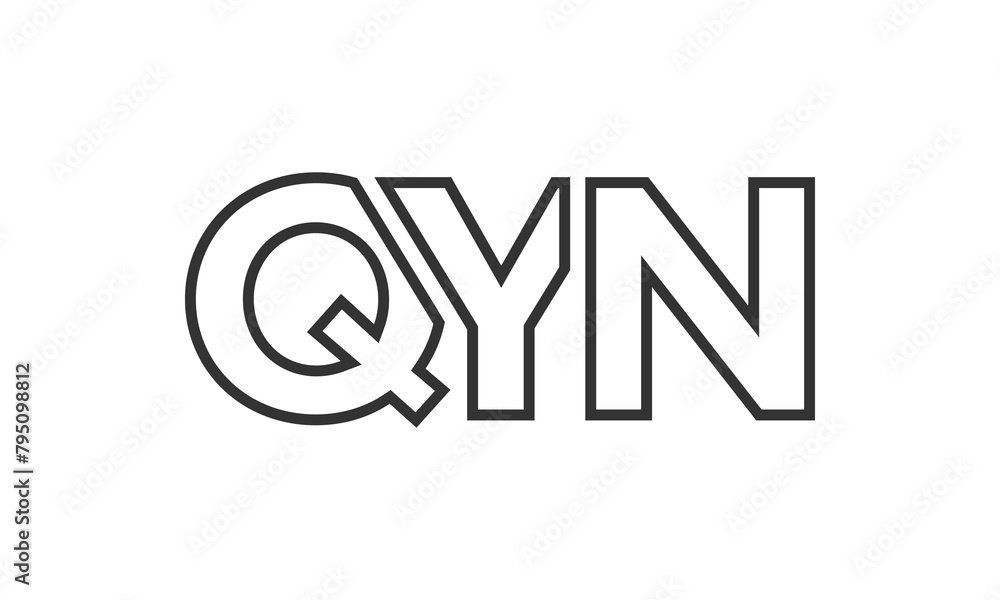 Poster qyn logo design template with strong and modern bold text. initial based vector logotype featuring s