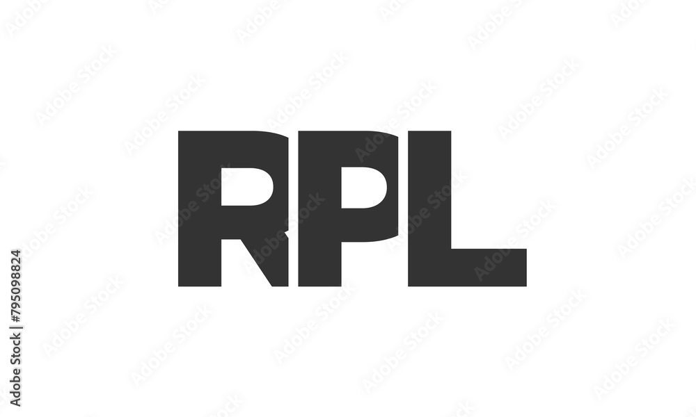 Fototapete rpl logo design template with strong and modern bold text. initial based vector logotype featuring s