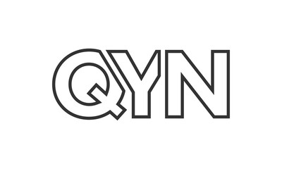 QYN logo design template with strong and modern bold text. Initial based vector logotype featuring simple and minimal typography. Trendy company identity.